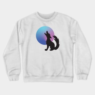 Coyote Howling At The Moon Crewneck Sweatshirt